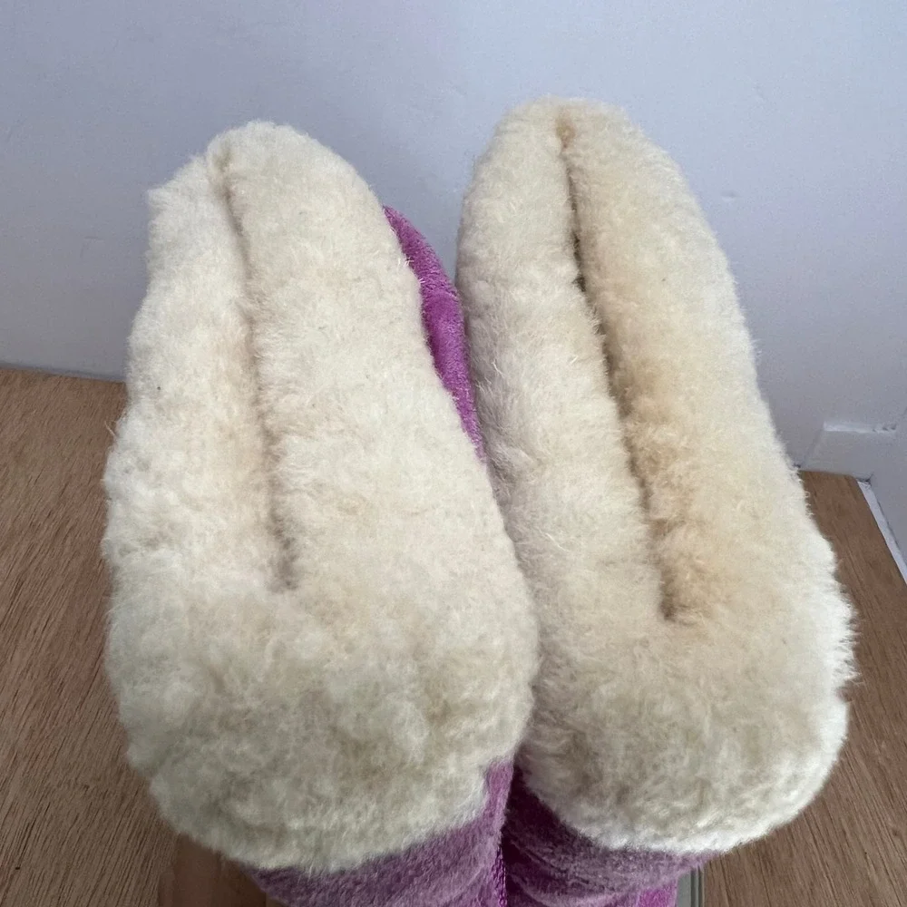 UGG Bobbey 3288 Snow Boots Kids Size 1 Purple Waterproof Shearling Lined Gray